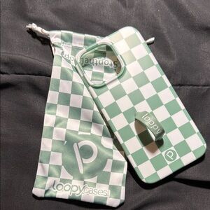 Loopy Case Green Checkered iPhone 16 pro max case